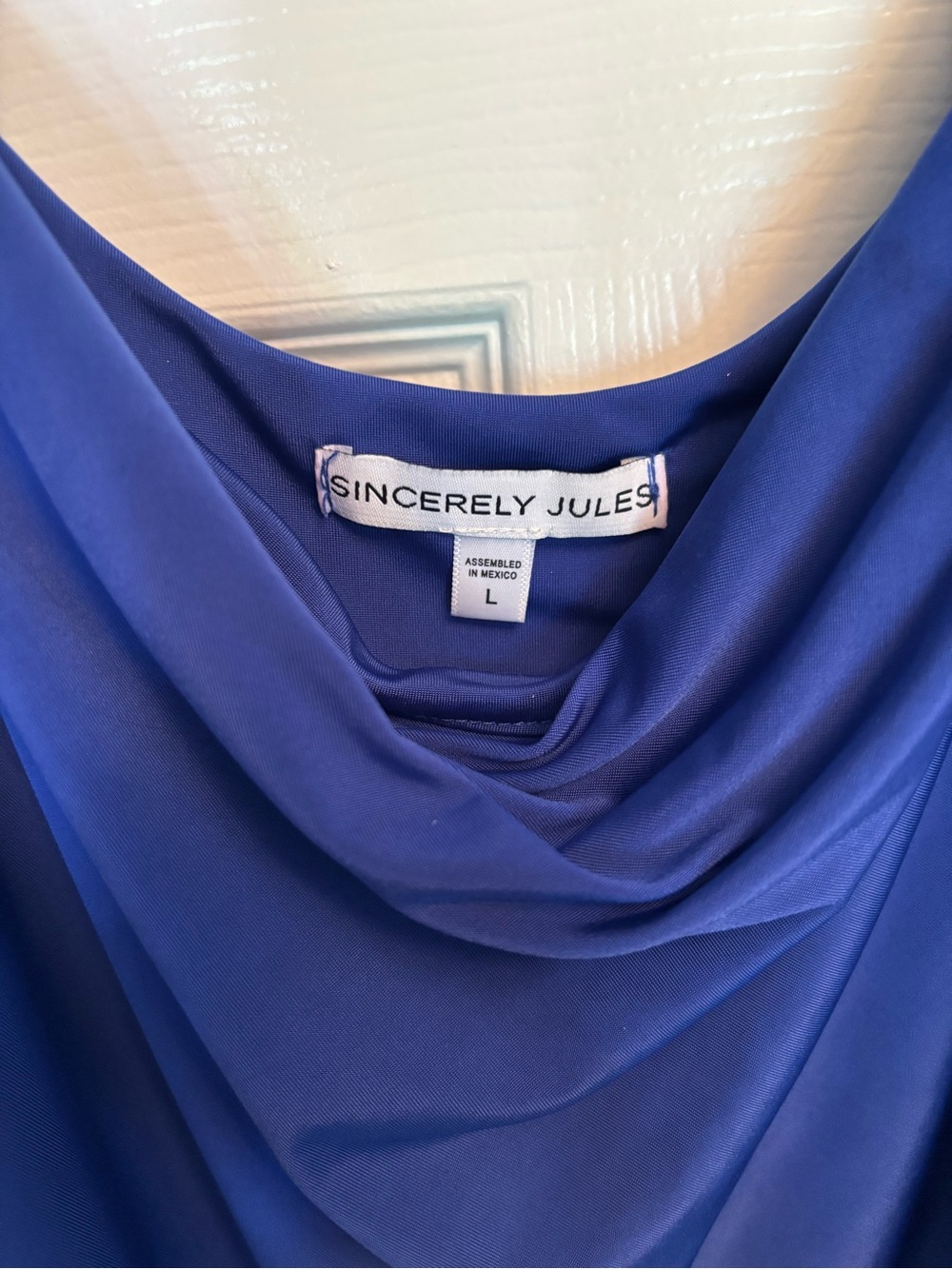 Sincerely Jules Cowl Neck Slip Dress - Royal Blue Lg